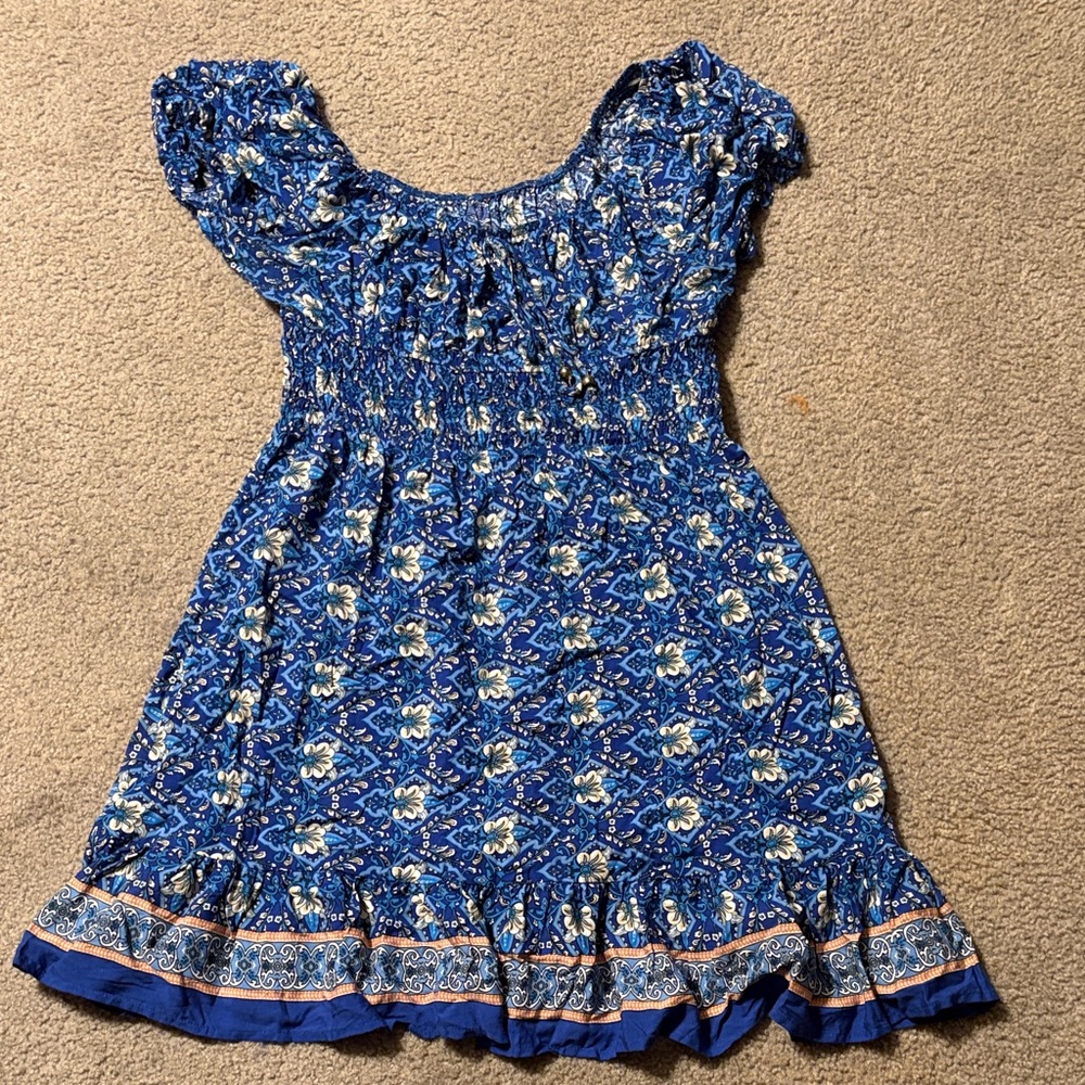 Amazon Blue Floral Mini Dress